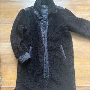 Women's Athleta Black Sherpa Coat
